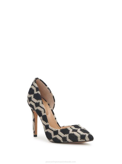 Jessica SimpsonPrizma D'Orsay Pump in Black and White Tapestry H426262