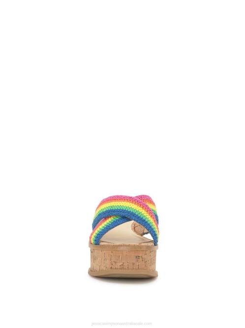 Jessica SimpsonEdiza Platform Slide in Rainbow Striped H426164