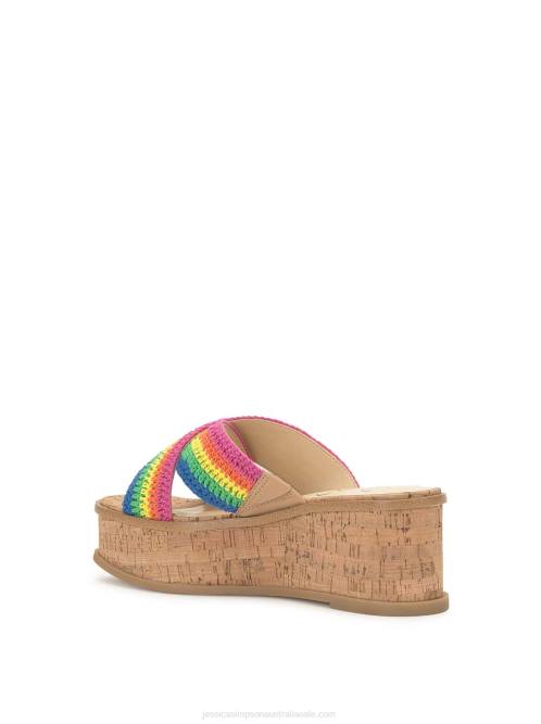 Jessica SimpsonEdiza Platform Slide in Rainbow Striped H426164