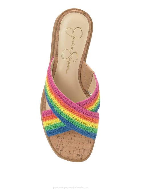 Jessica SimpsonEdiza Platform Slide in Rainbow Striped H426164
