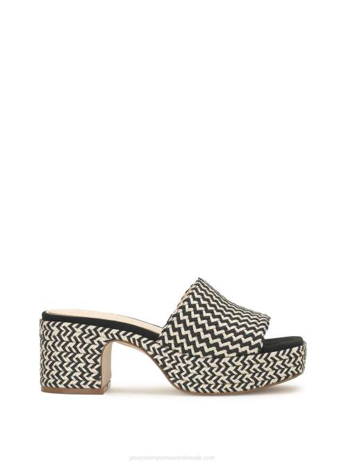Jessica SimpsonKalyani Platform Slide in Black Woven H42611