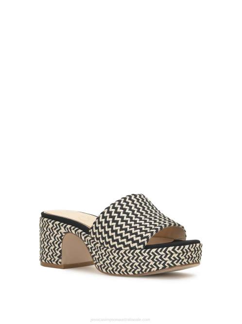 Jessica SimpsonKalyani Platform Slide in Black Woven H42611