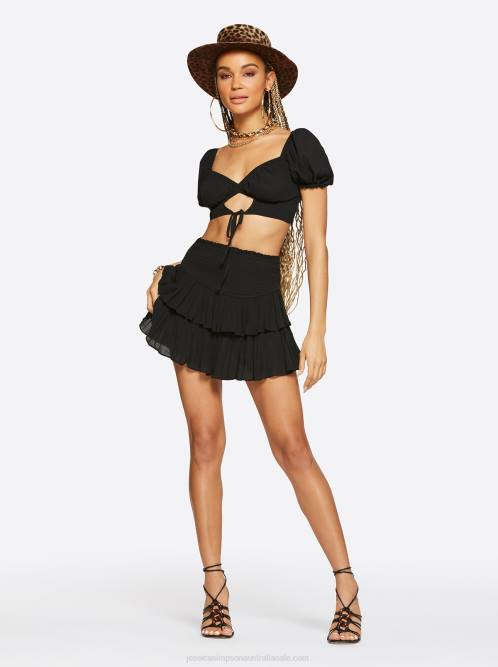 Jessica SimpsonBasic Solids Two Tier Ruffle Skirt in Black H426620