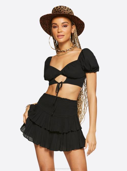 Jessica SimpsonBasic Solids Puff Sleeve Top in Black H426619