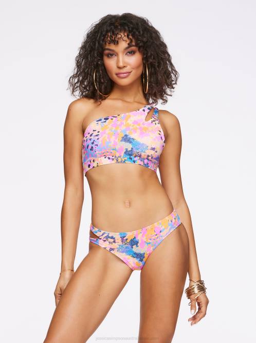 Jessica SimpsonFashionably Late One Shoulder Top in Lip Gloss Leopard H426851