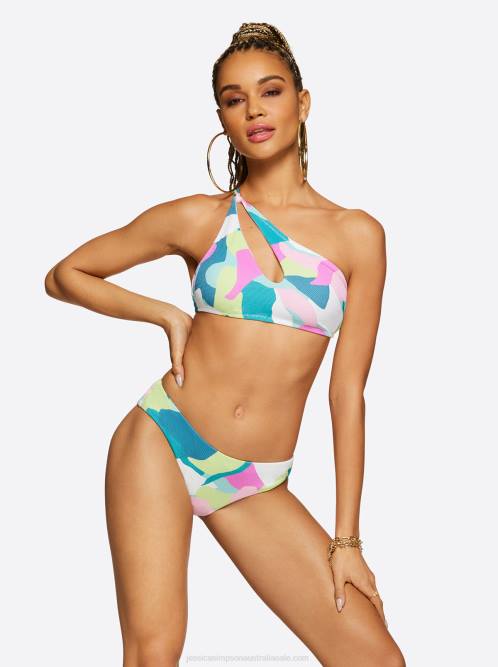 Jessica SimpsonPeaks And Valley One Shoulder Top in White Multi H426809