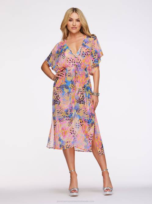 Jessica SimpsonFashionably Late Long Swim Cover Up in Lip Gloss Leopard H426841