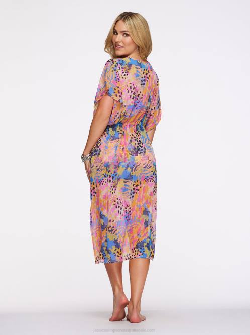 Jessica SimpsonFashionably Late Long Swim Cover Up in Lip Gloss Leopard H426841