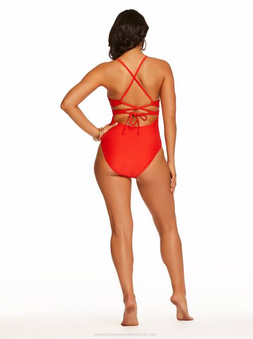 Jessica SimpsonPretty in Pique One Piece in Pepper H426876